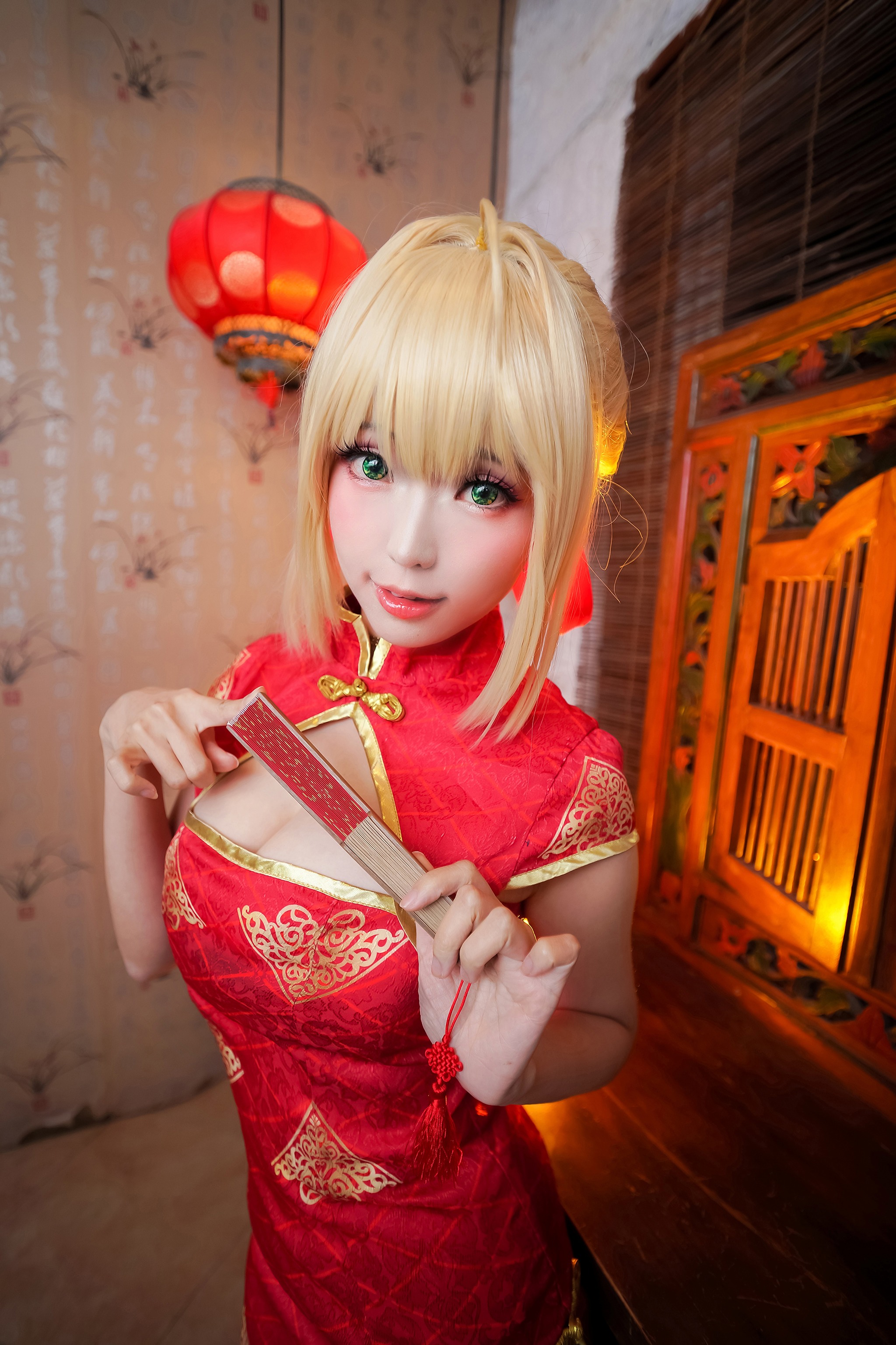 图片[1]-ElyEE子 – NO.058 尼禄 红旗袍 [21P]-XikXak